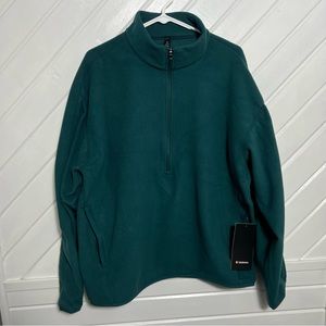 *Lululemon Oversized-Fit Fleece Half Zip Green Jasper